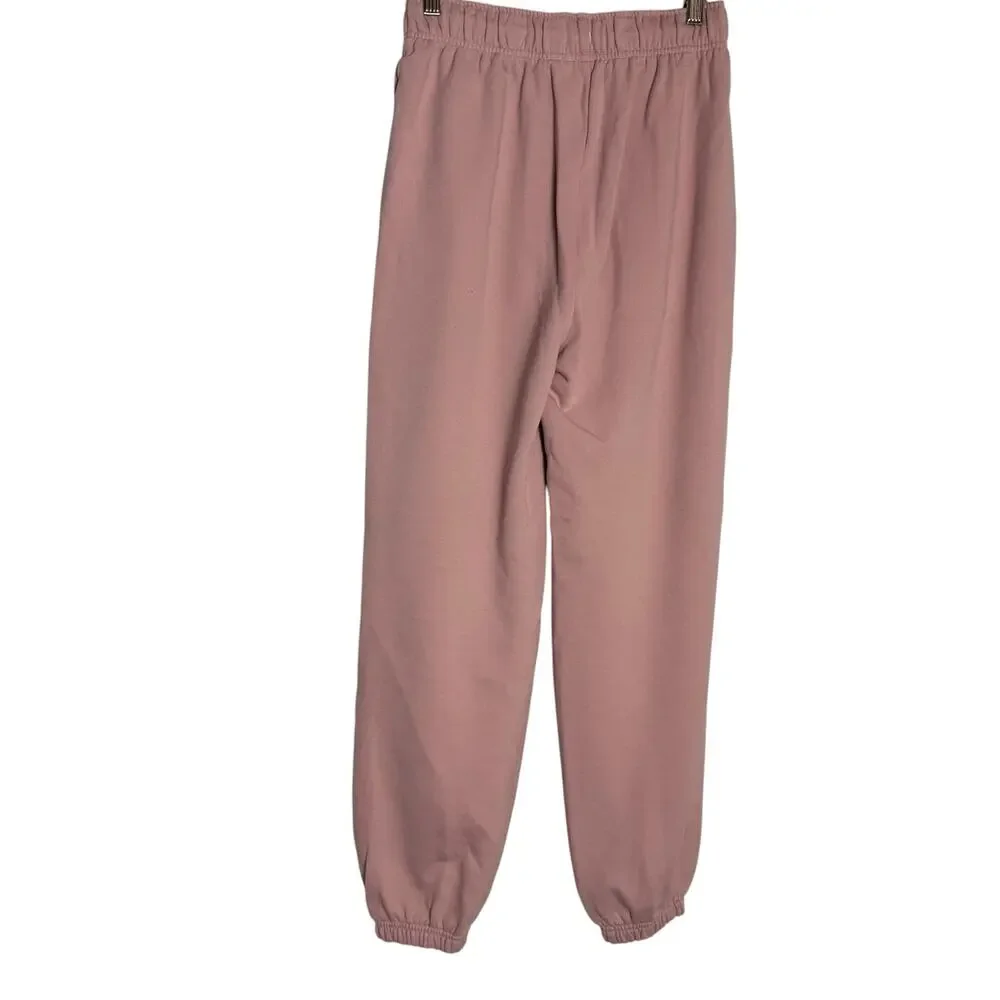 Alo Yoga Accolade Vintage Pink 2 Piece Sweatpants Crew Sweatshirt Set S